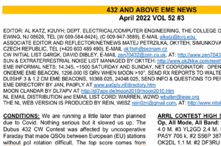 EME NL 04 - 22 432 MHz up od K2UYH